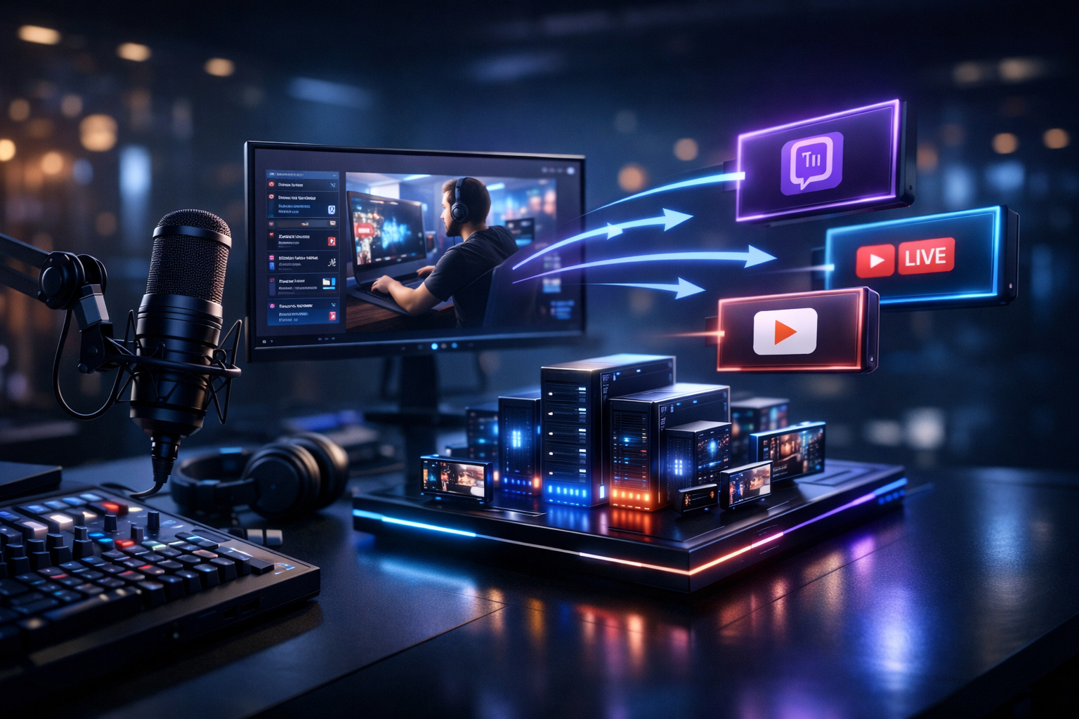 grow twitch audience restream using a Shoutcast Net restream server dashboard