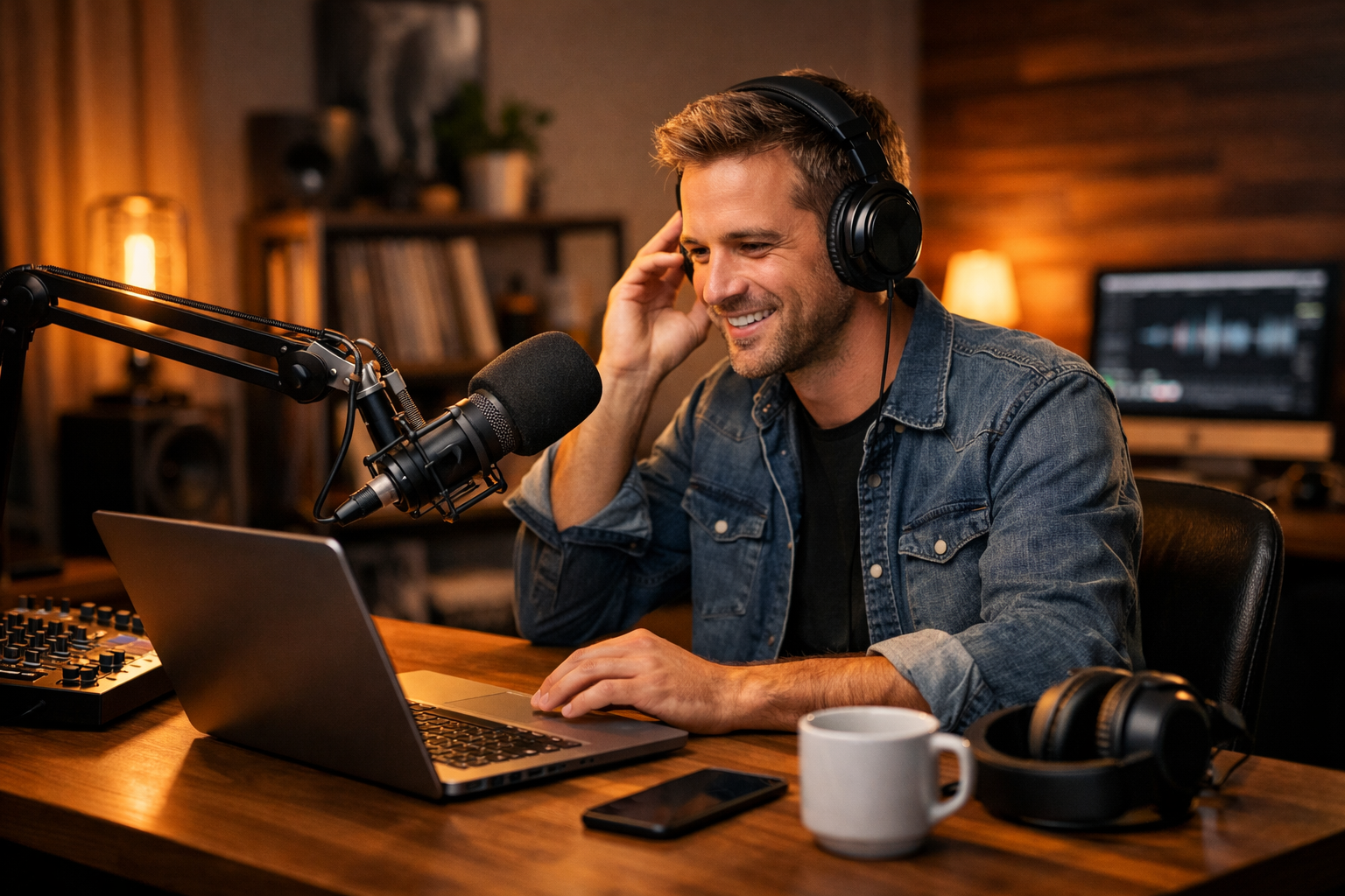 How to start internet radio station setup with laptop microphone and streaming software