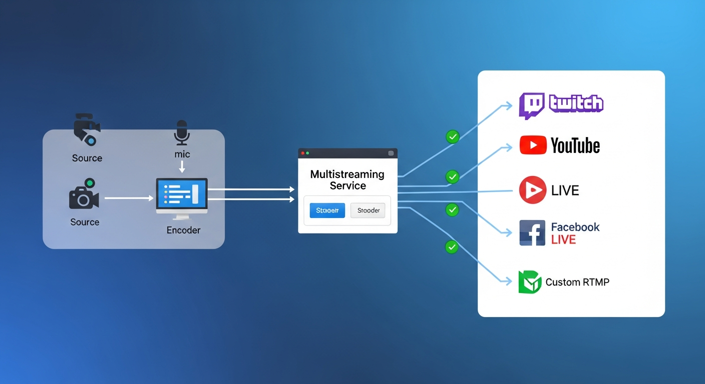 How to Stream to Multiple Platforms Simultaneously in 2026 (YouTube + Twitch + Facebook)
